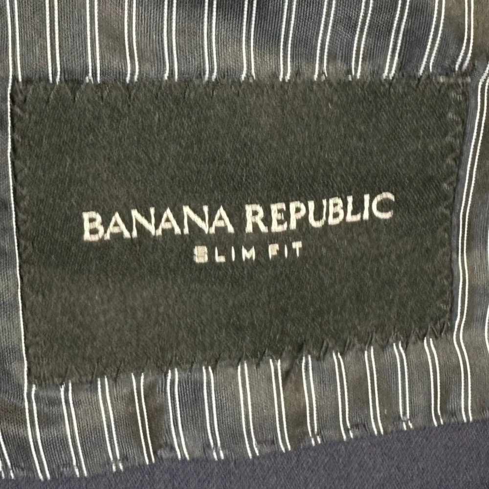Banana Republic Blazer Mens 44R Blue  Slim Fit Marzotto Italian Super 120s Wool